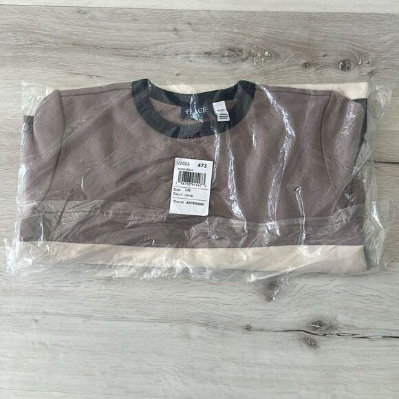 The Children’s Place Colorblock Fleece Sweatshirt Asteroid 10/12 (L) NWT IN PKG - Picture 2 of 4